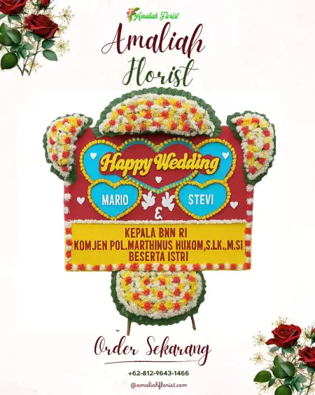 Papan Bunga Pernikahan Pura Jaya
